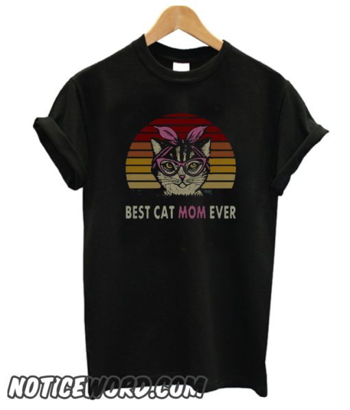 Cat with pink bandana best cat mom ever smooth T-Shirt