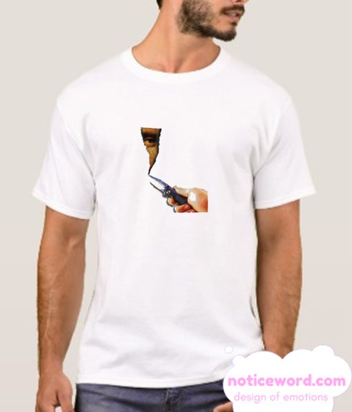 Mona Lisa Surreal Knife Canvas smooth T Shirt