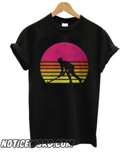 retro hockey player silhouette smooth t shirt