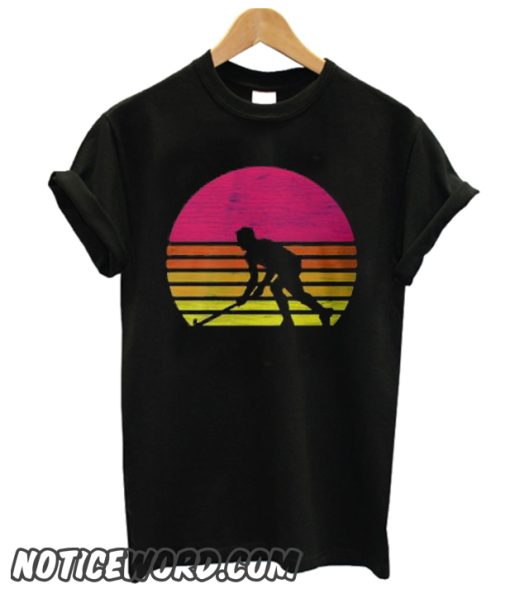 retro hockey player silhouette smooth t shirt