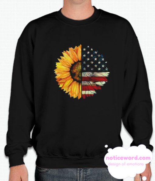 American Flag Sunflower smooth Sweatshirt