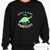 Cute Turtle Just A Girl Who Loves Turtles Slim Fit smooth Sweatshirt