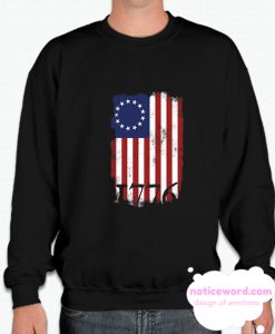 Betsy Ross 1776 Distressed Flag smooth Sweatshirt