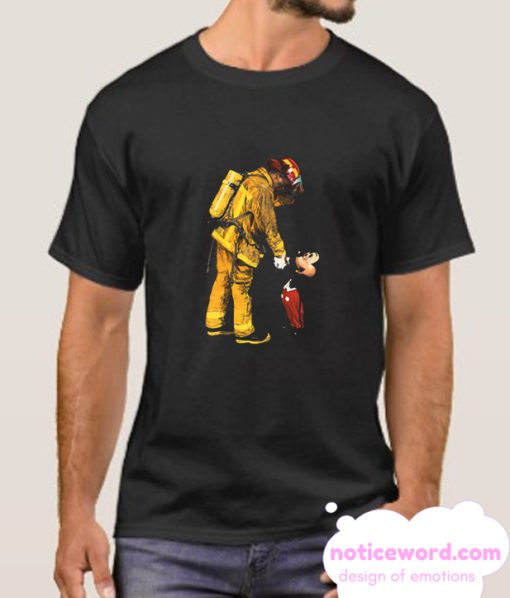 Firefighter Fireman and Mickey Mouse smooth T Shirt