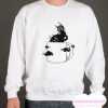 Many Eyed Cat In Coffee Cup With Magic Clouds smooth Sweatshirt