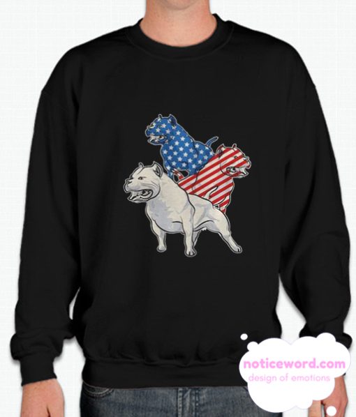 Pit Bull American Flag smooth Sweatshirt