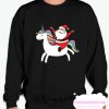 Santa Claus and love unicorns smooth Sweatshirt