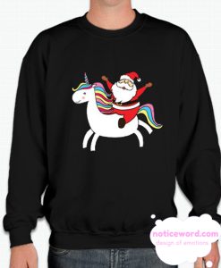 Santa Claus and love unicorns smooth Sweatshirt