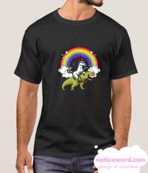 Unicorn Riding T rex smooth T Shirt