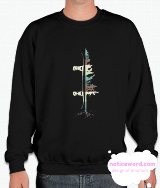 Vintage Pine Snowboard smooth Sweatshirt