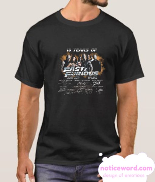 18 Years of Fast and Furious 2001 2019 smooth T Shirt