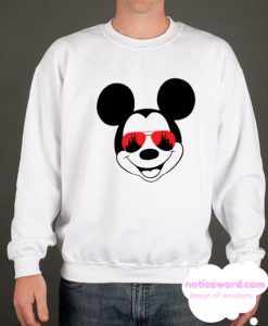 Mickey Face Sunglasses smooth Sweatshirt