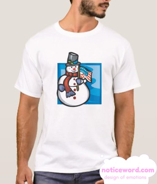 Patriotic Snowman smooth T Shirt