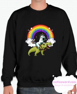 Unicorn Riding T rex smooth Sweatshirt