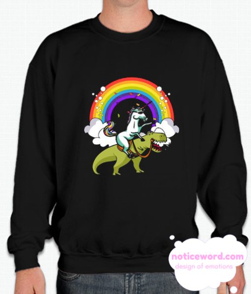 Unicorn Riding T rex smooth Sweatshirt