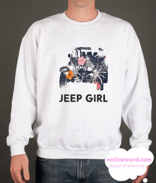 Vintage Flower Jeep Girl smooth Sweatshirt