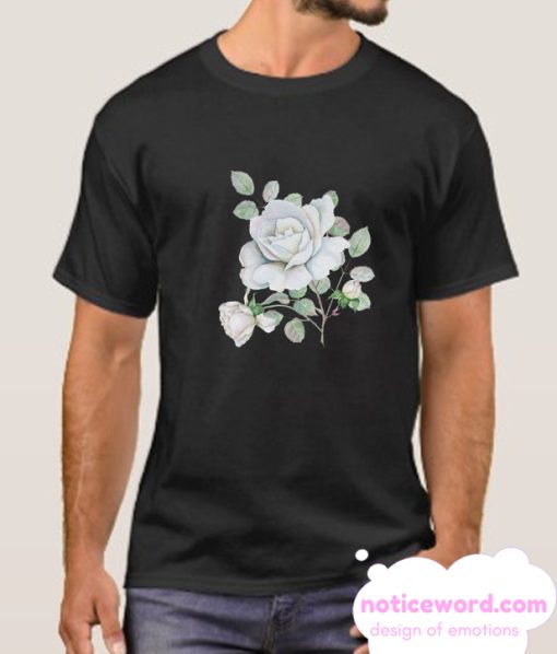 White Roses Watercolor Flowers smooth T Shirt