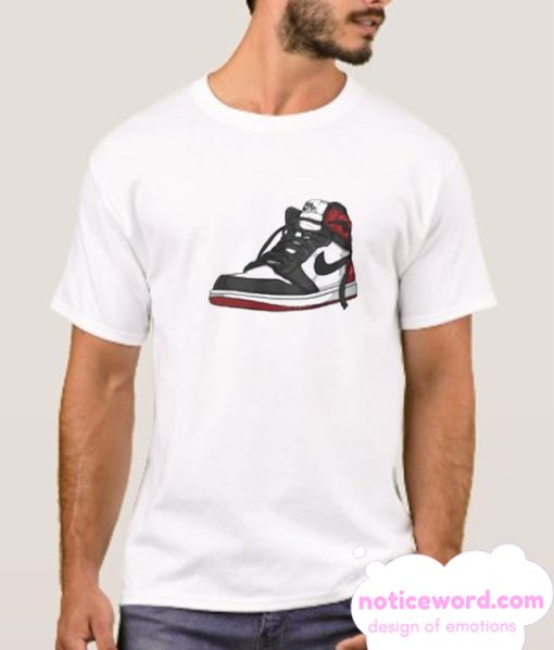 Air Jordan 1 BLACK TOE Classic smooth T Shirt