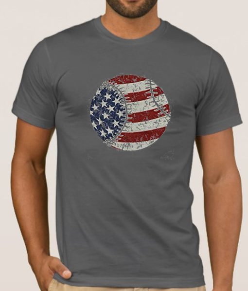 American Flag Baseball smooth T Shirt