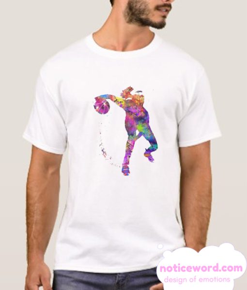 Basketball girl, watercolor basketball girl Premium Scoop smooth T Shirt