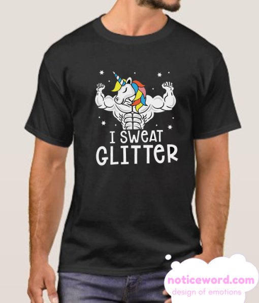 I Sweat Glitter Gym Unicorn smooth T Shirt