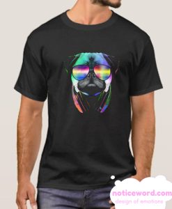 Music Lover Pug smooth T Shirt