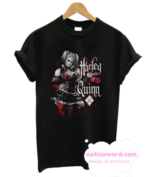 Batman Arkham Knight Harley Quinn Posing With Red Dice T Shirt