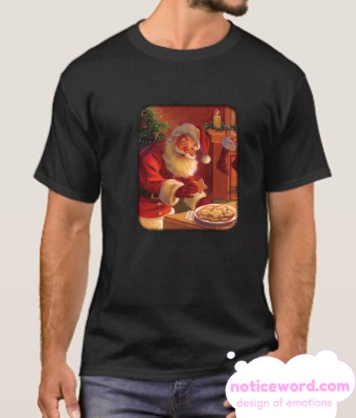 Christmas Holiday Santa Milk and Cookies T Shirt