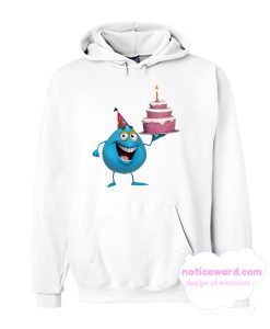 Cool Blue Monster Birthday Cake smooth Hoodie