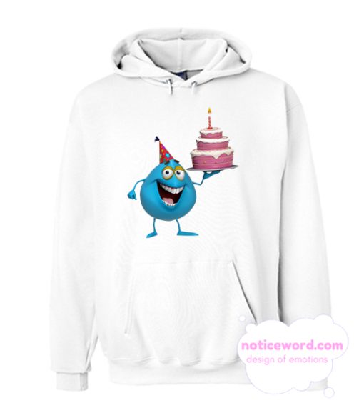 Cool Blue Monster Birthday Cake smooth Hoodie