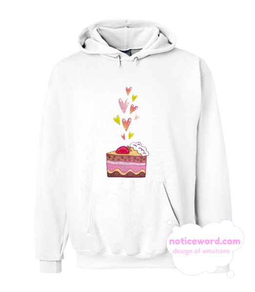 Cute Cake With Hearts smooth Hoodie