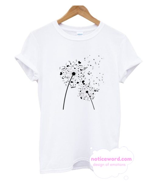 Dandelion made of music symbols Musical note T Shirt