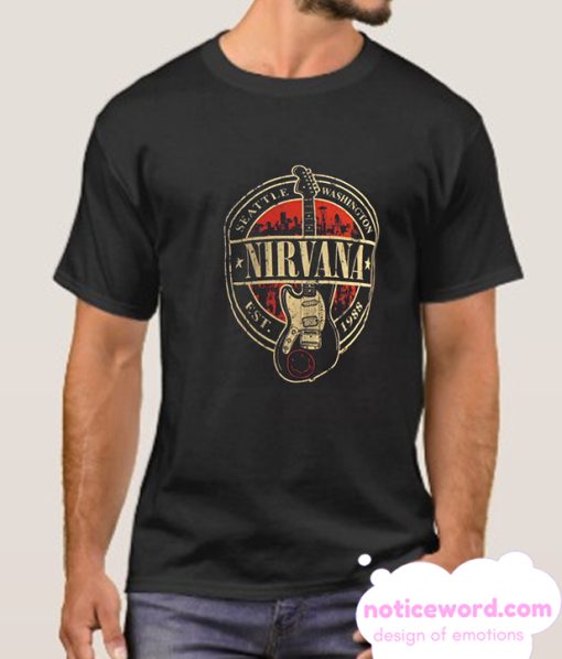 FEAMerch Nirvana Mens EST 1988 Guitar Stamp smooth T Shirt