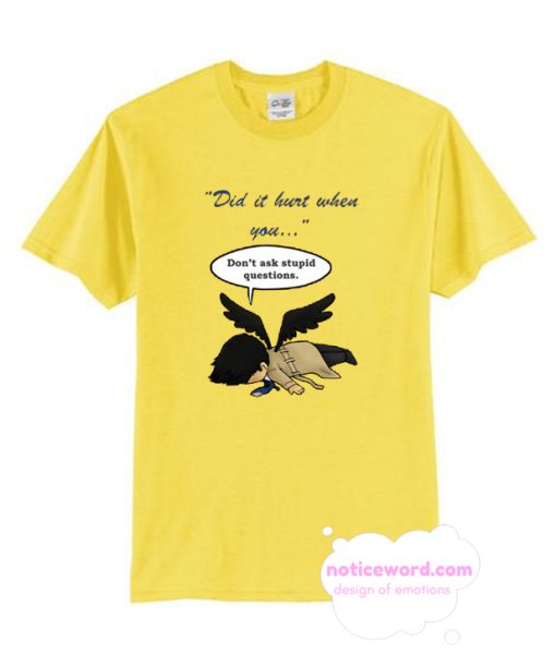 Funny Did It Hurt When You Fell from Heaven Supernatural Tshirt