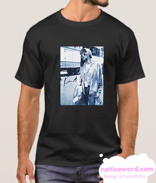 Kurt Cobain Standing By Bus Photo smooth T Shirt