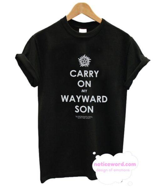 Supernatural Girls Juniors Carry On My Wayward Son Word T Shirt