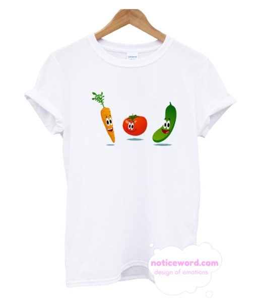 Tomato Carrot Cucumber Doodle T Shirt