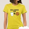 Will work for Milk and Cookies Clipart T Shirt