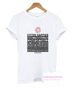 FITTER HAPPIER WHITE T-SHIRT Radiohead T Shirt