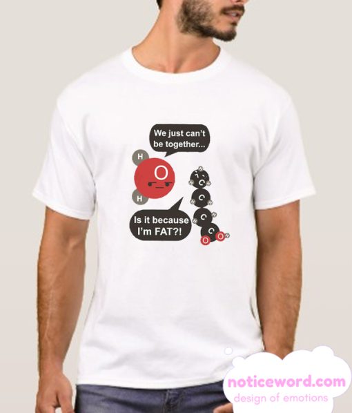 H2O We Just Can't Be Together C4H8O2 Is It Because I'm Fat smooth T Shirt