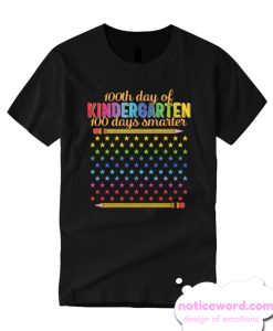 100 Days Of Kindergarten Smarter Rainbow Stars USA School smooth T Shirt