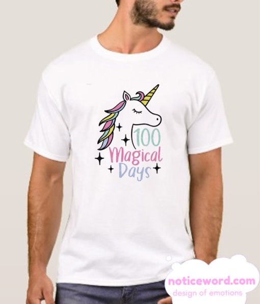 Unicorn 100 Days of School smooth T Shirt