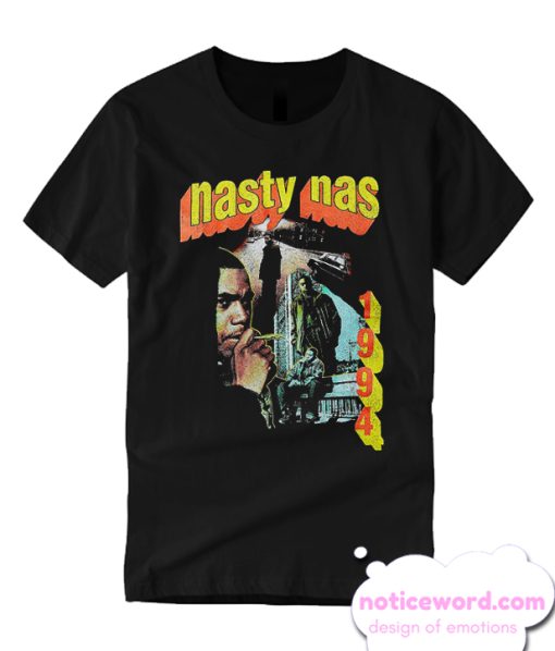 Nasty Nas Vintage Retro Hip Hop Black T-shirt