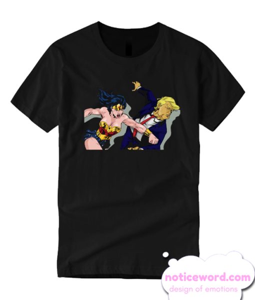 Wonder Woman Punching Donald Trump smooth T Shirt