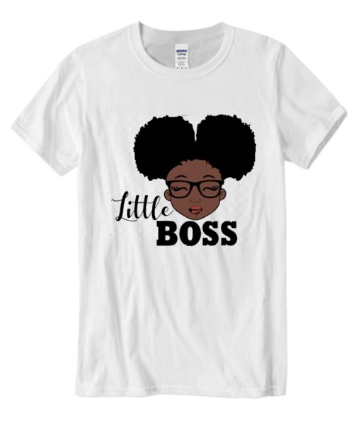 African American Black Girl Little Boss Afro Puffs DH T shirt