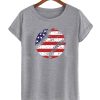 American Flag Grunge Baseball DH T Shirt