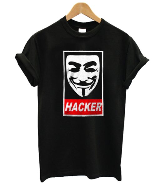 Anonymous Hacker Obey Style Black DH T Shirt