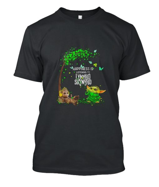 Baby Groot and baby Yoda happiness is listening to Lynyrd Skynyrd DH T Shirt