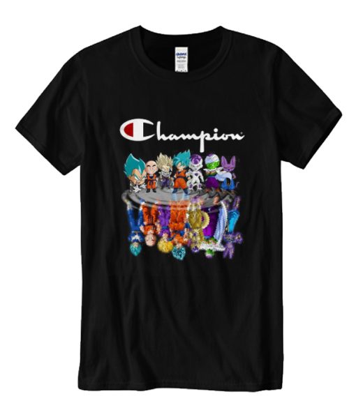 Champion Dragon Ball characters chibi water reflection DH T-Shirt