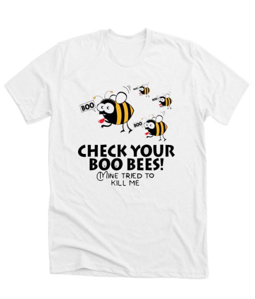 Check Your Boo Bees Wine Funny Breast Cancer Halloween DH T-Shirt